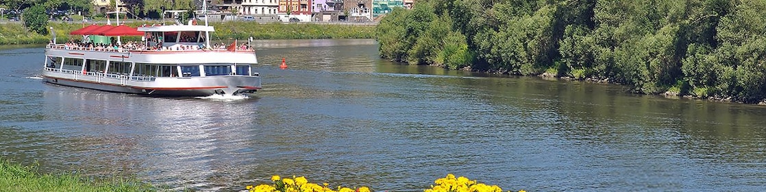 Boat in water with beautiful surrounding background in Europe city