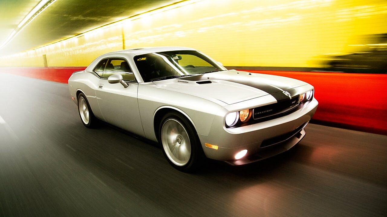 Mustang driving through the tunnel in San Francisco