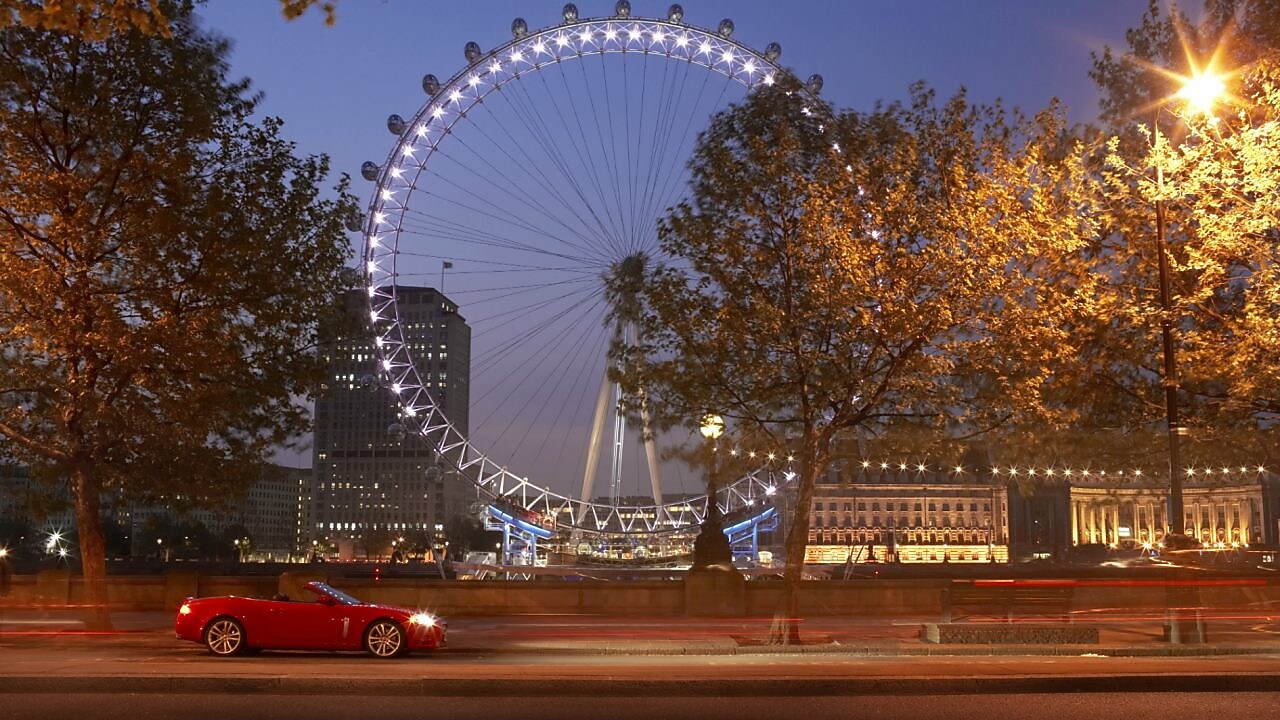 car on the road in london city