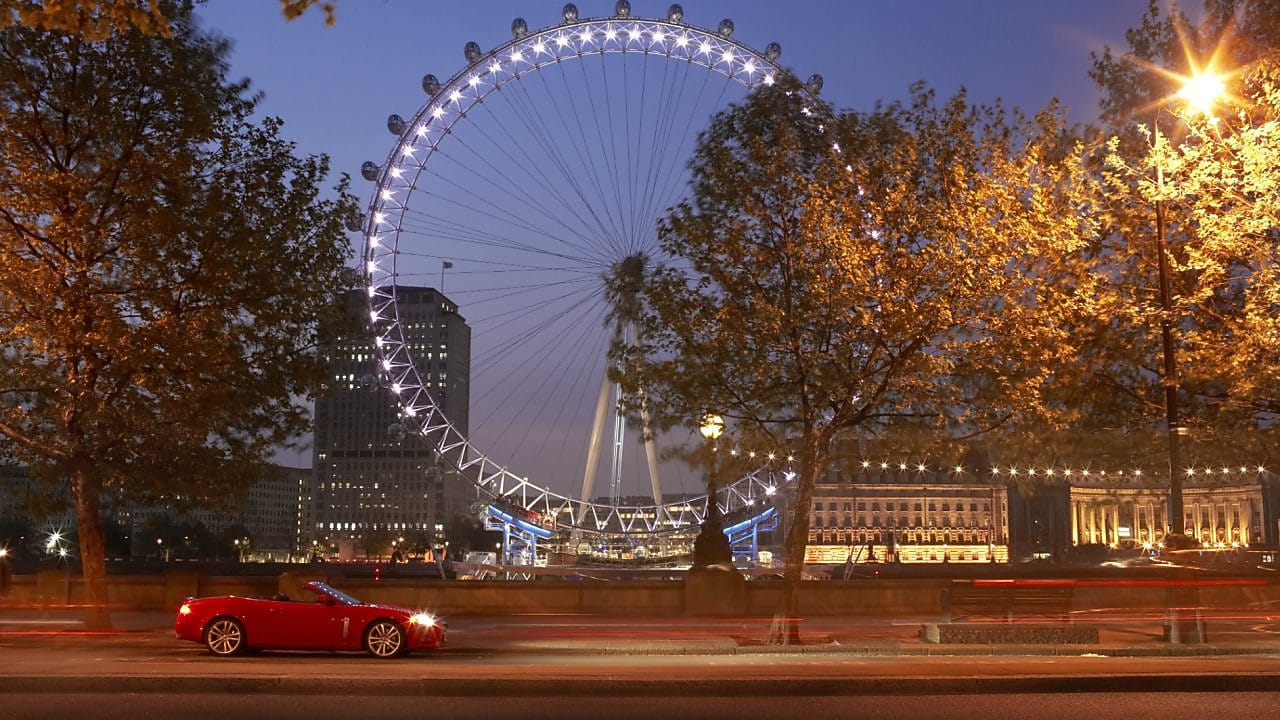 car on the road in london city