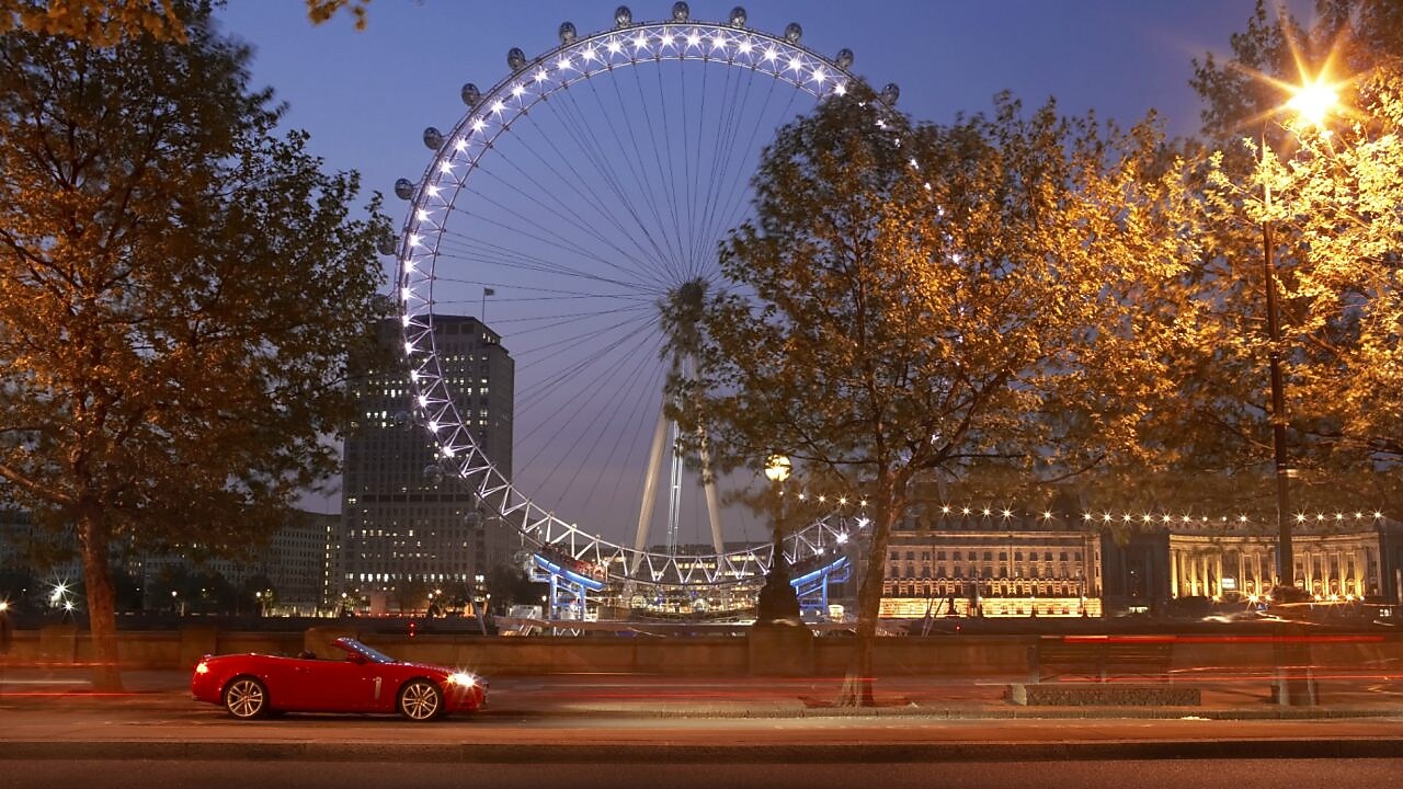 car on the road in london city