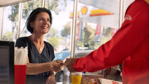 woman at shell shop