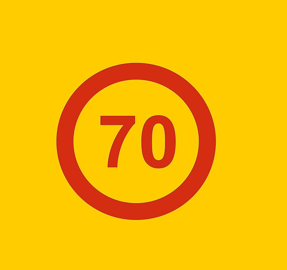 speed limit 70 sign