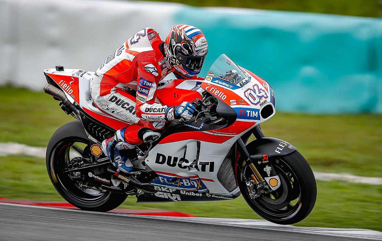 Andrea Dovizioso motorbike on a racetrack