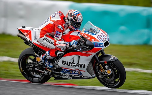 Andrea Dovizioso motorbike on a racetrack