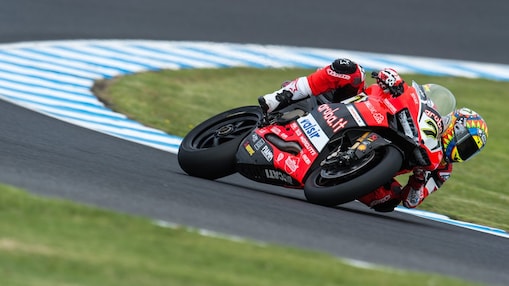 Chaz Davies motorbike on a racetrack