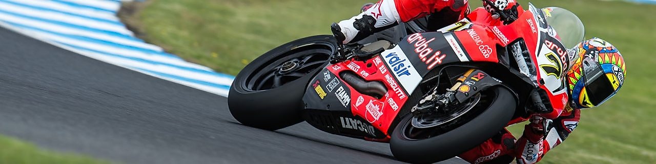 Chaz Davies motorbike on a racetrack