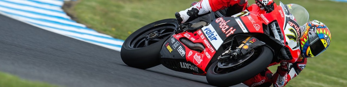 Chaz Davies motorbike on a racetrack