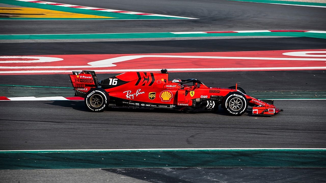 Ferrari car 2019 on racetrack