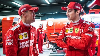 Sebastian Vettel and Charles Leclerc