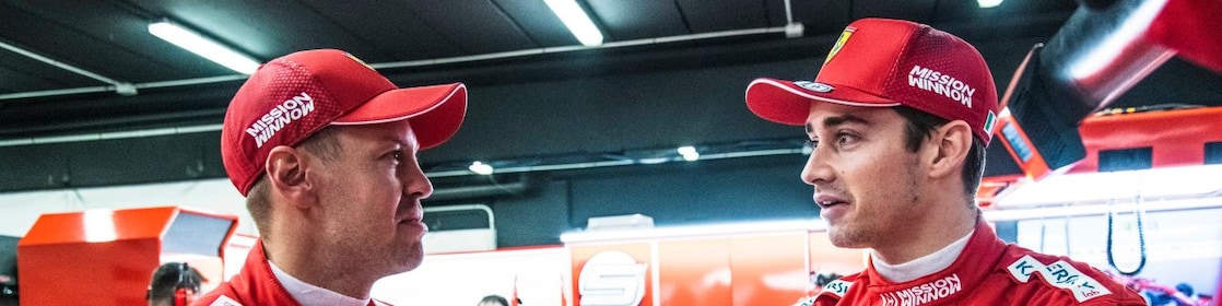 Sebastian Vettel and Charles Leclerc