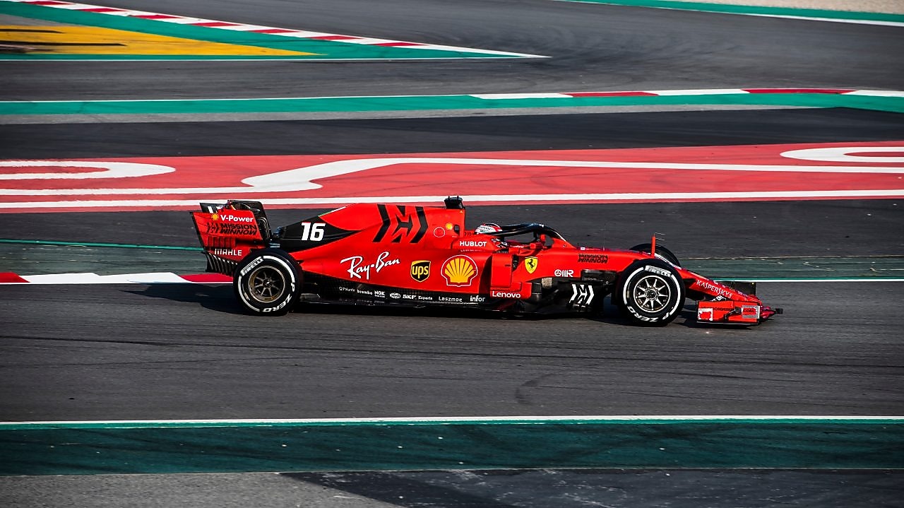 Ferrari car 2019 on racetrack