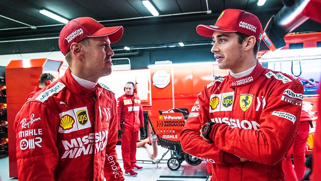 Sebastian Vettel and Charles Leclerc