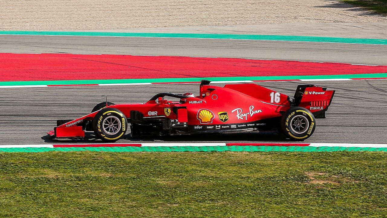 Ferrari on a racetrack