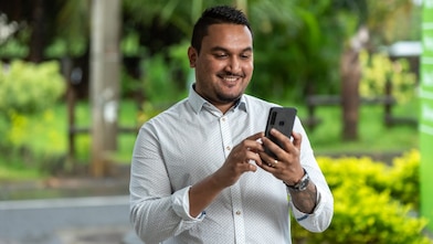 man on phone